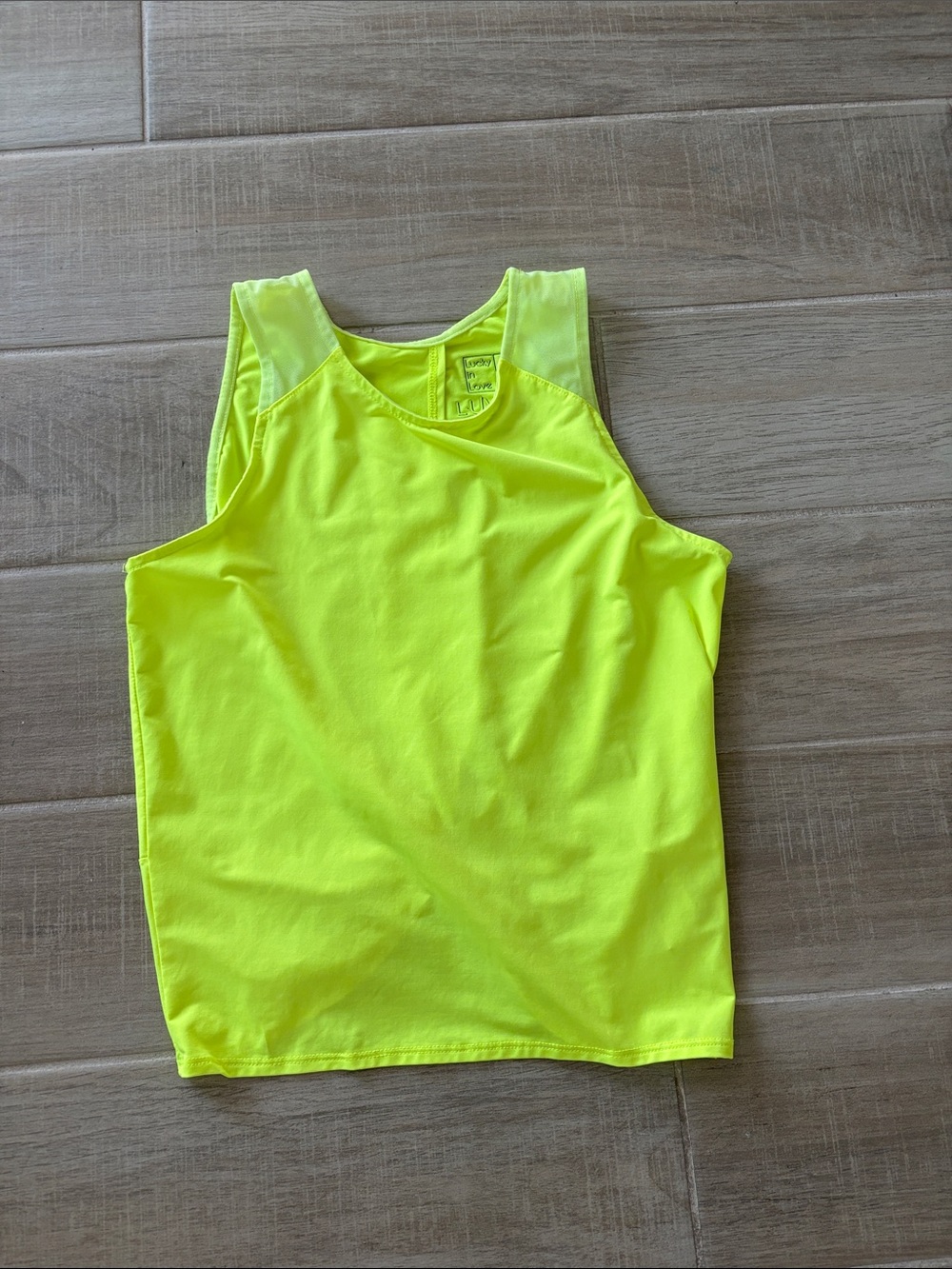 Lucky in Love Neon Yellow Performance Tank